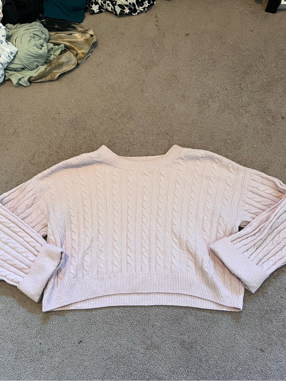Baby pink chunky knit sweater